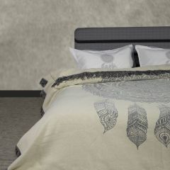 Family Bed Acrylic Coverlet Set 4 Pieces Gray F-61244828