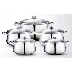 Zahran Classic stainless Steel Cookware Set With Glass Lid 10 Pieces 595225