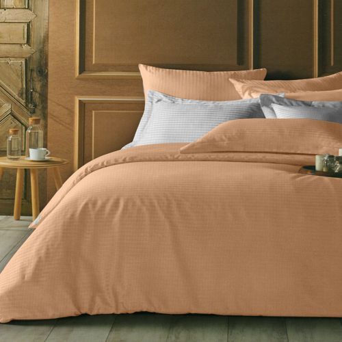 Family Bed Bed Sheet Set Plain Striped 4 Pieces Pink F-61447207