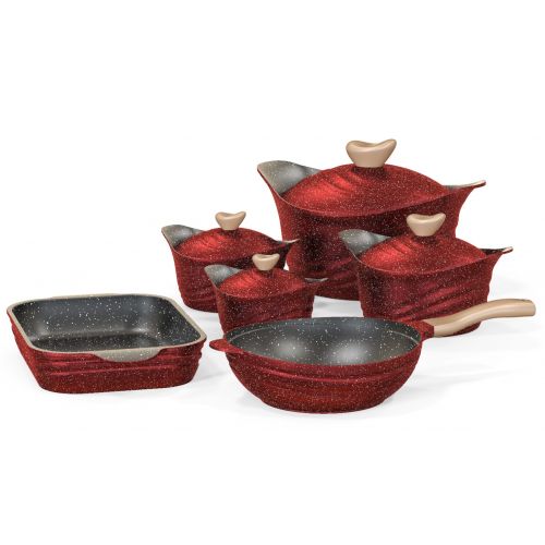 Nice Cooker Set 10 PCS Titanium Granite Cherry 0745125105574