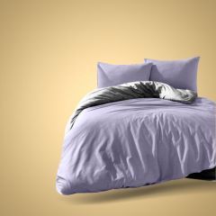 Family Bed Bed Sheet Set Plain 4 Pieces Purple F-61447136