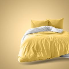 Family Bed Bed Sheet Set Plain 4 Pieces Yellow F-61447125