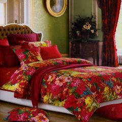 Family Bed Comforter Set Cotton Satin 2 Pieces Multi Color F-40069594