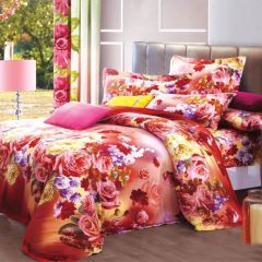 Family Bed Comforter Set Cotton Satin 2 Pieces Multi Color F-40036379