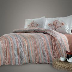 Family Bed Comforter Set Cotton Satin 3 Pieces Multi Color F-61220063