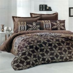Family Bed Comforter Set Cotton Satin 3 Pieces Multi Color F-61220061