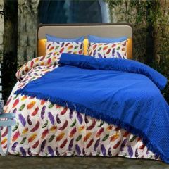 Family Bed Comforter Set Cotton Satin 3 Pieces Multi Color F-61220060
