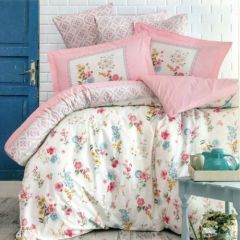 Family Bed Comforter Set Cotton Satin 3 Pieces Multi Color F-39994961