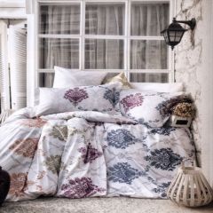 Family Bed Comforter Set Cotton Satin 3 Pieces Multi Color F-39993988