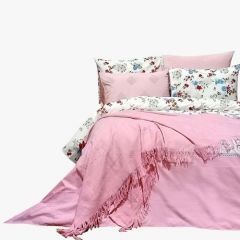 Family Bed Bika Coverlet Set 4 Pieces Rose F-61244902