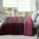 Family Bed Striped Fur Comforter Set 3 Pieces Purple F-39994819