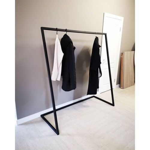 Wood & More Steel Stand Hanger 120*150 Black Clothes hanger-1