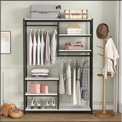 Wood & More Clothes Organizer Consisting Of 6 Shelves And 2 Hangers Dressing-2