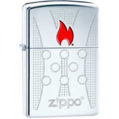 Zippo Chimney And Flame Lighter Hi Pol Chrome ZP-130003592