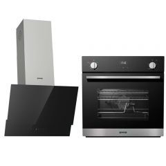Gorenje Built-In Gas Oven 60cm with Grill and Wall Mounted Hood 60 cm 383 m3/h BOG632E10FX