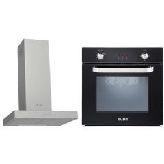 Elba Built-In Gas Oven 60cm with Grill and Gorenje Wall Mounted Hood 60 cm 298 m3/h 512-7GTC