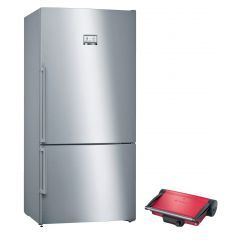 BOSCH Free-Standing Fridge-Freezer with freezer at Bottom 631 L and Electric Grill 2000 Watt KGN86CI3E8