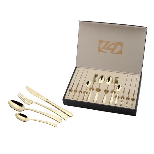 LQ Set 24 Piece Forks and Spoons Gold DA141C023-MI