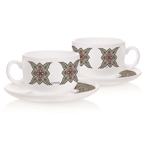 LUMINARC Coffee Cups with a Plate Set 6 Pieces Arcopal Q5483