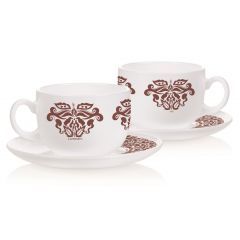 LUMINARC Coffee Cups with a Plate Set 6 Pieces Arcopal Q5487