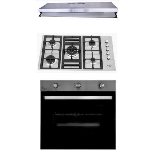 Purity Kitchen Hood Flat 90 cm 450 m3/h and Gas Hob 90 cm and Gas Oven 60 cm PT60GG