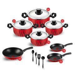 Tefal Tempo Cooking Set With Glass Lid 4 Pots 18-20-22-26 Cm Frying Pan 18-20 Cm And Frying Pan 28 cm 4300007500