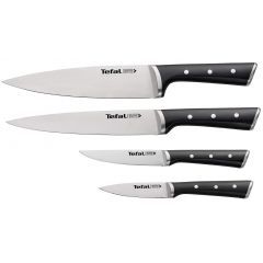 Tefal Ice Force Set of 4 Knives Carving Knife 9 Cm Chef's Knife 20 Cm Paring Knife 11 Cm And Mincing Knife 20 Cm K2324S74