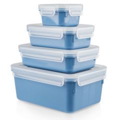 Tefal Set Of Food Containers With Master Seal Lock System Blue 4 Psc N1030810