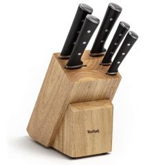 Tefal Ice Force 5 Slots Wooden Block With 5 Knives 20-20-18-11-9 Black K232S574