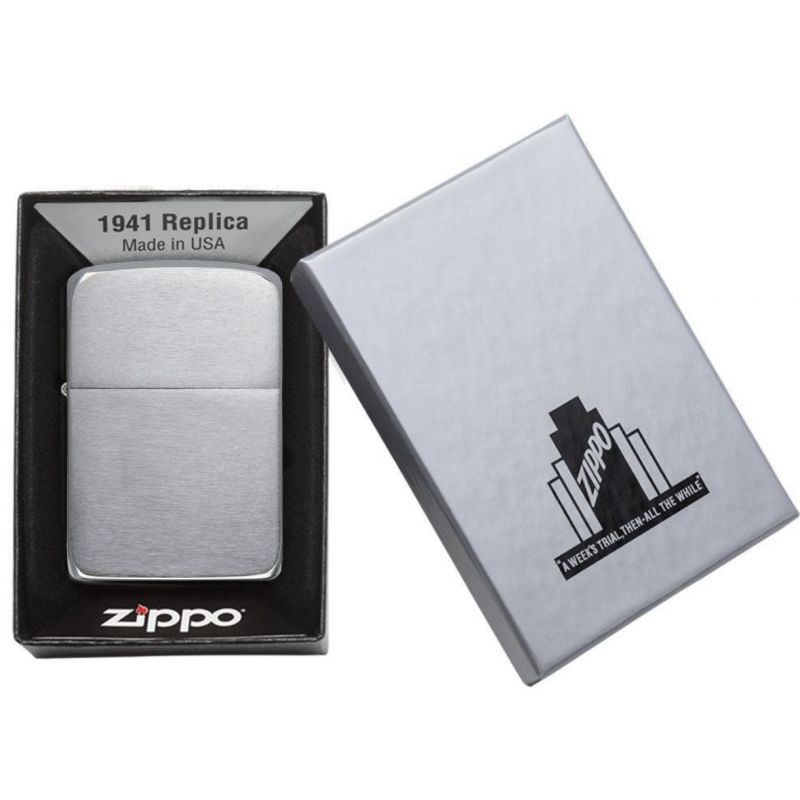 Zippo Chrome Replica Lighter Silver 1941