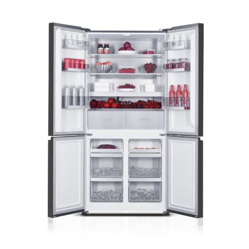 White Whale Refrigerator 435 Liter 4 Doors No Frost with Digital Screen and Water Dispenser Inverter Black WR-7399AB INV