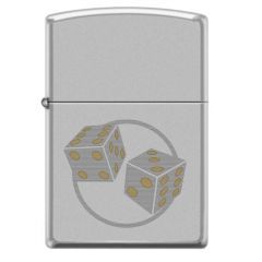 Zippo Windproof Lighter In Chrome And Satin Dice AE400037