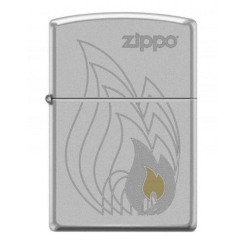 Zippo Windproof Lighter In Chrome And Stain Flame AE400310