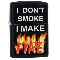 Zippo Windproof Lighter I Make Smoke Black CI412247