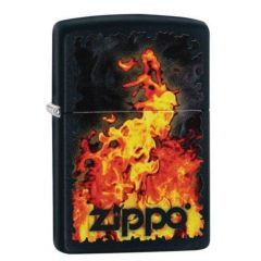 Zippo Windproof Lighter Fire Black CI412316