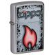 Zippo Windproof Lighter Slim Flame Design Silver 49576