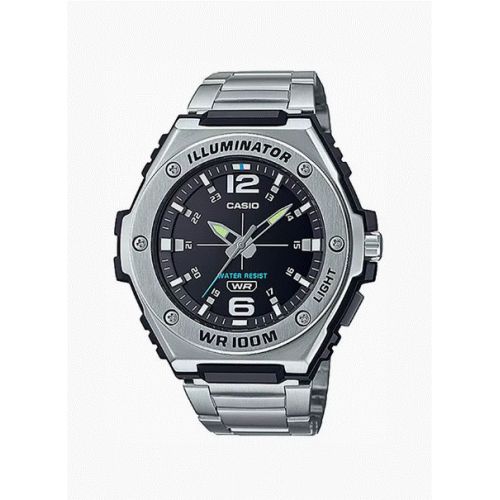 Casio Stainless Steel Analog With Black Dial Wrist Watch Silver MWA-100HD-1AVDF