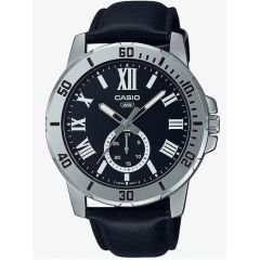 Casio Watch For Men Analog Black Leather Band MTP-VD200L-1BUDF