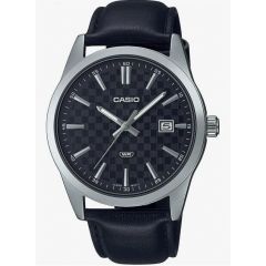 Casio Men's Watch Analog Leather Band Black MTP-VD03L-1AUDF