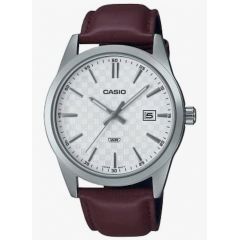 Casio Men's Watch Analog Leather Band Brown MTP-VD03L-5AUDF