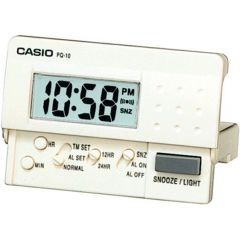 Casio Digital Alarm Clock White PQ-10-7R