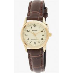 Casio Women's Water Resistant Leather Analog Watch 31 mm Brown LTP-V001GL-9BUDF