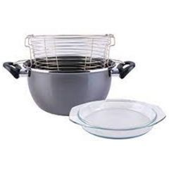 Pyrex Roasting Pan With Lid 24 Cm With Gray Crystal Grid 330652682