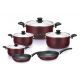 Trueval Set Of 10 Pcs Pot 16-18-20-26 Frying Pan 16-24 6222013226220