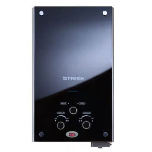 Fresh Digital Gas Water Heater with Adapter LNG 10 Liters Crystal Black 10985
