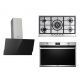 Elba Gas Hob 90 cm And Built-In Gas Oven with Gas Grill 90 cm And Gorenje Cooker Hood 90cm ELIO 95-545