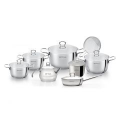 Zinox Set Of 15 Pcs Pot 18-22-24-28 Frying Pan And Pot Of Milk And Tea Pot 6222016805484