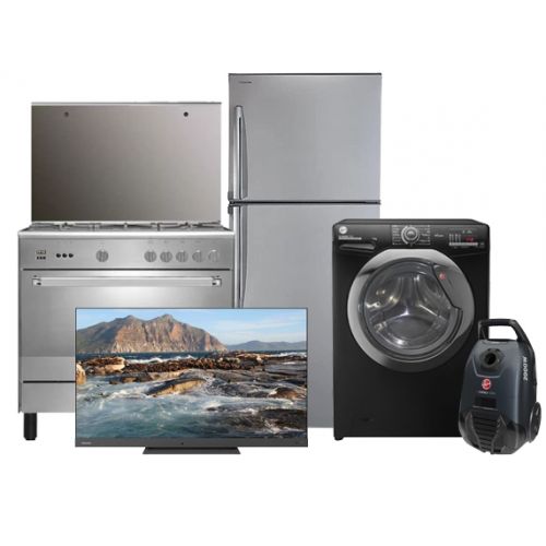 TOSHIBA Refrigerator & TV Smart 55" & La Germania Cooker 90 & HOOVER Washer 7 kg & Vacuum Cleaner Toshiba-Bundle (D)