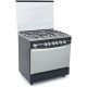 White Point Gas Cooker 5 Burners 60*90 cm With Fan Black Stainless Steel WPGC9060BXTA