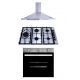 Purity Chimney Hood Pyramidal 90cm 750m3/h and Gas Hob 90 cm 5 Eyes and Gas Oven 60 cm PENTO90cm